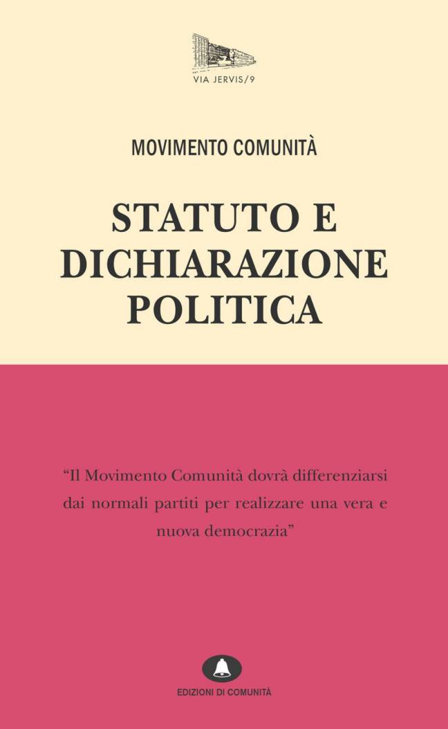 Movimento Comunità. Statuto e Dichiarazione Politica